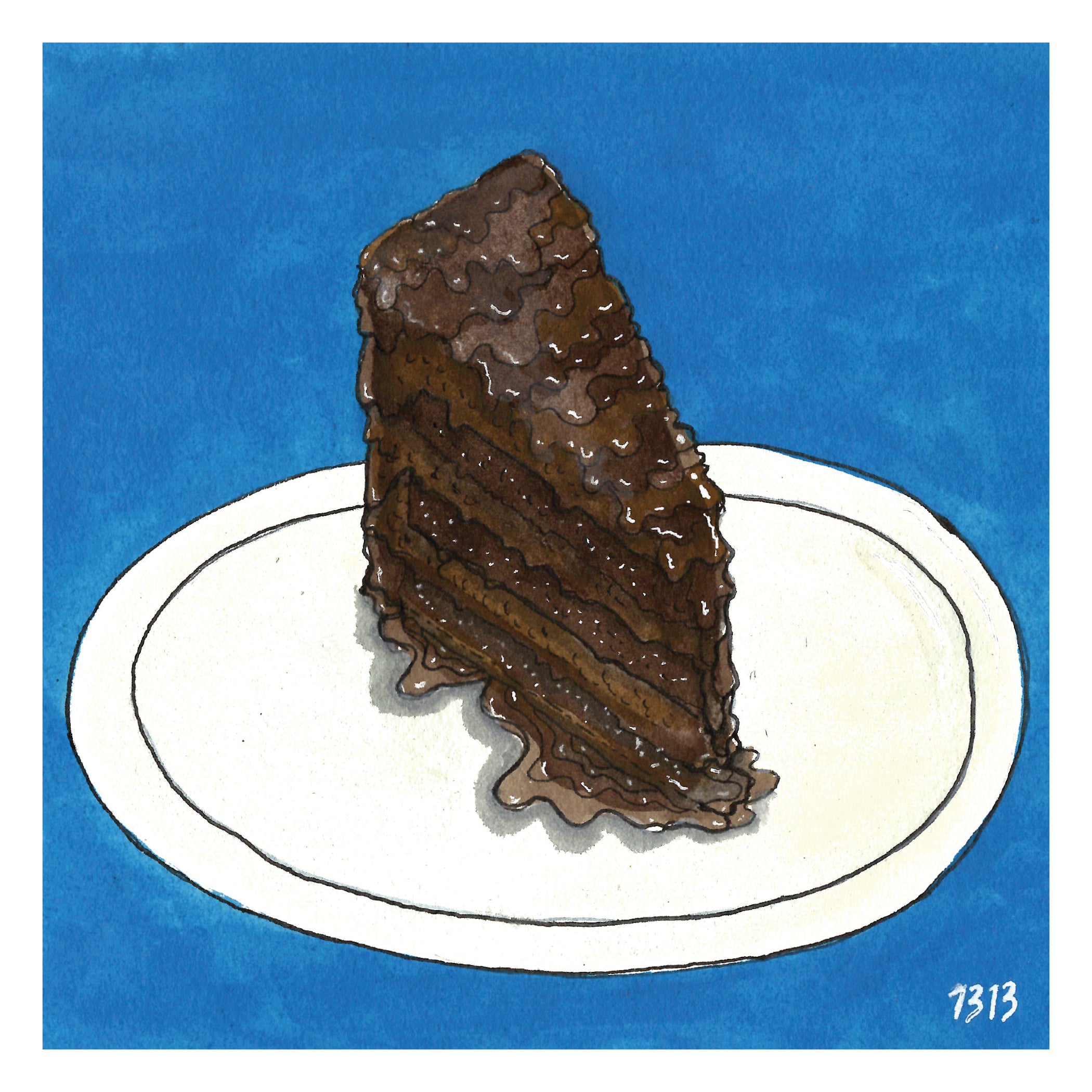 chocolate cake slice drawing
